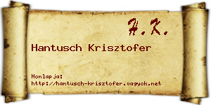 Hantusch Krisztofer névjegykártya